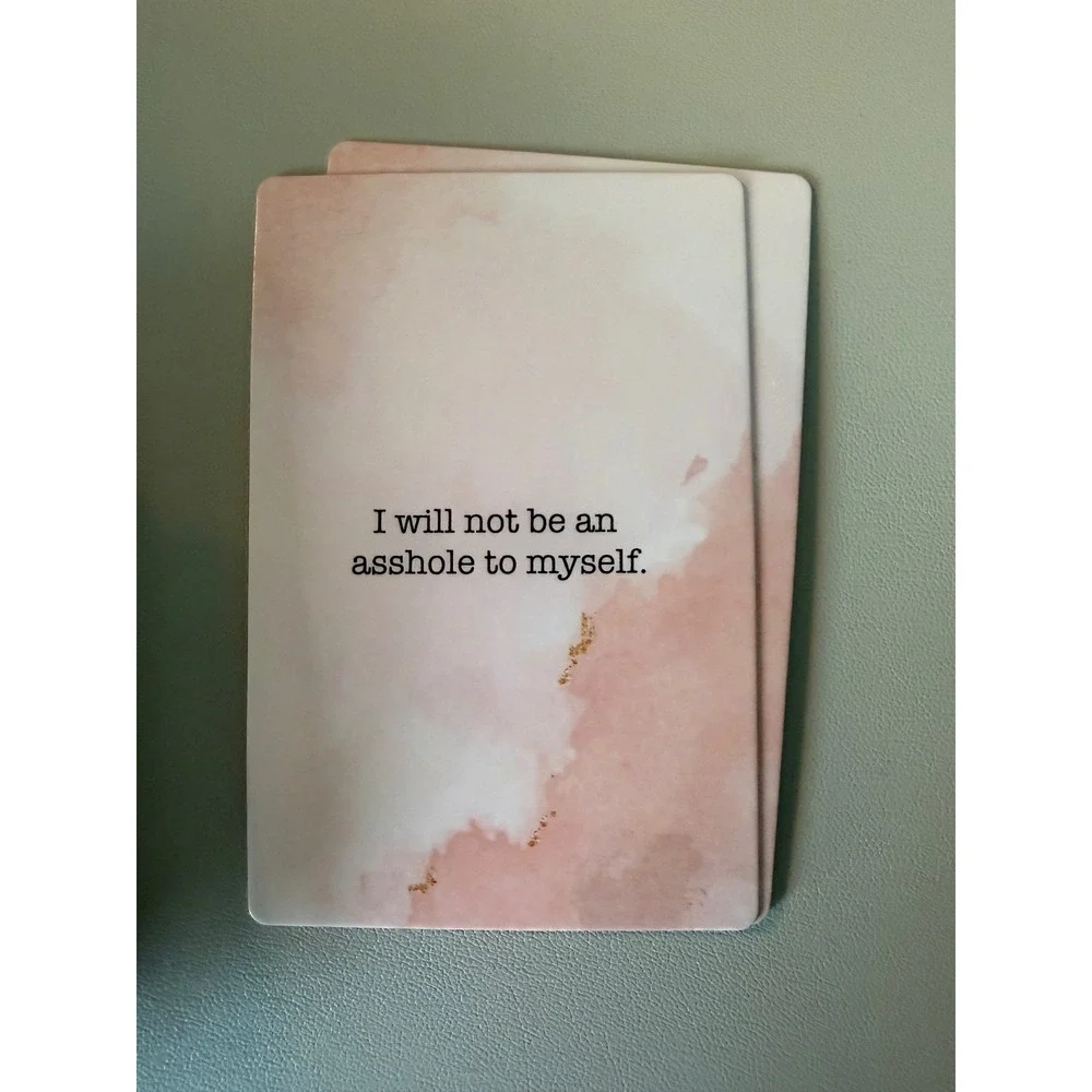 Affirmations for Daily Motivational Sweary Card Deck with Gold Foil